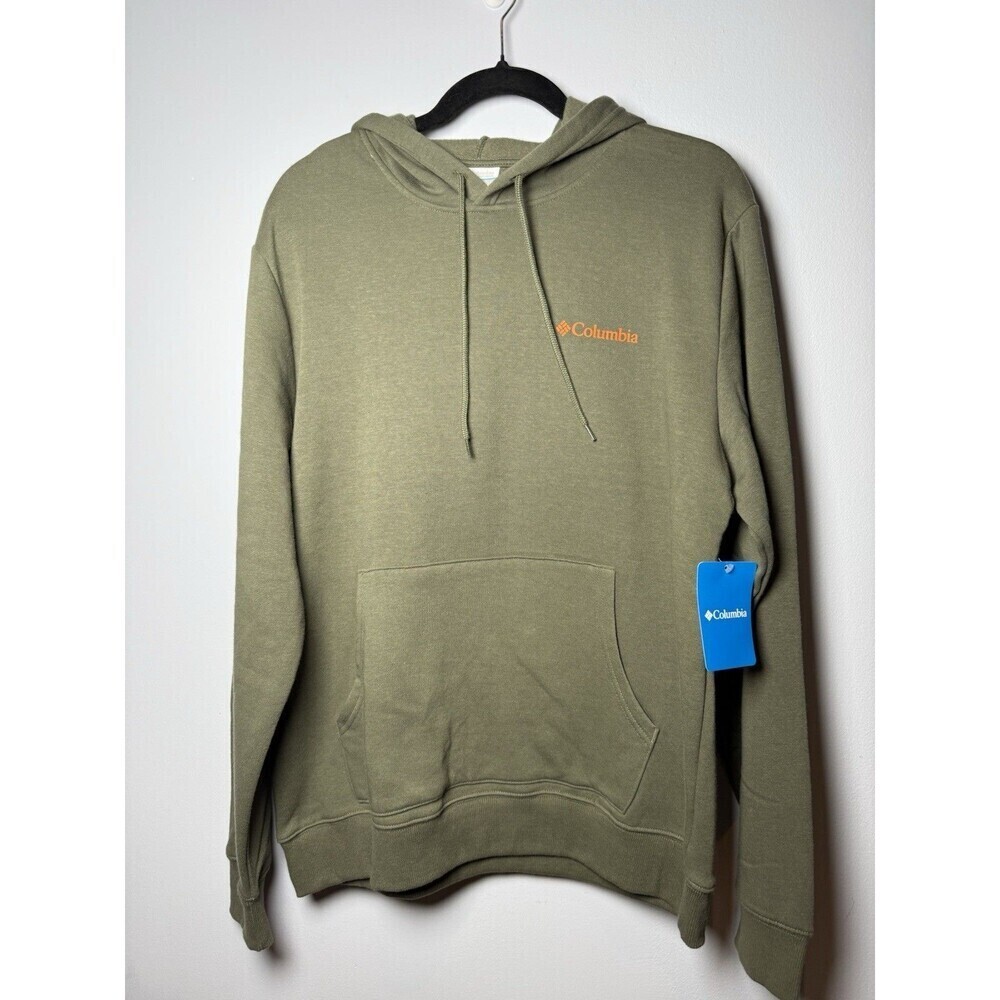Columbia Men’s Hooded Pullover Yeti Graphic Sweatshirt Olive Green Sz Medium NEW